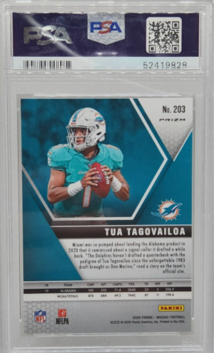 Tua Tagovailoa Rookie Green Mosaic PSA 10 back